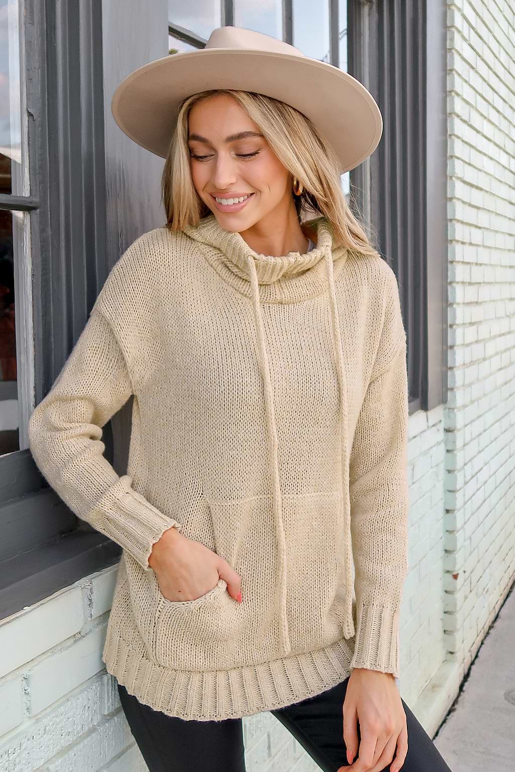 Blush Pink Turtleneck Hoodie