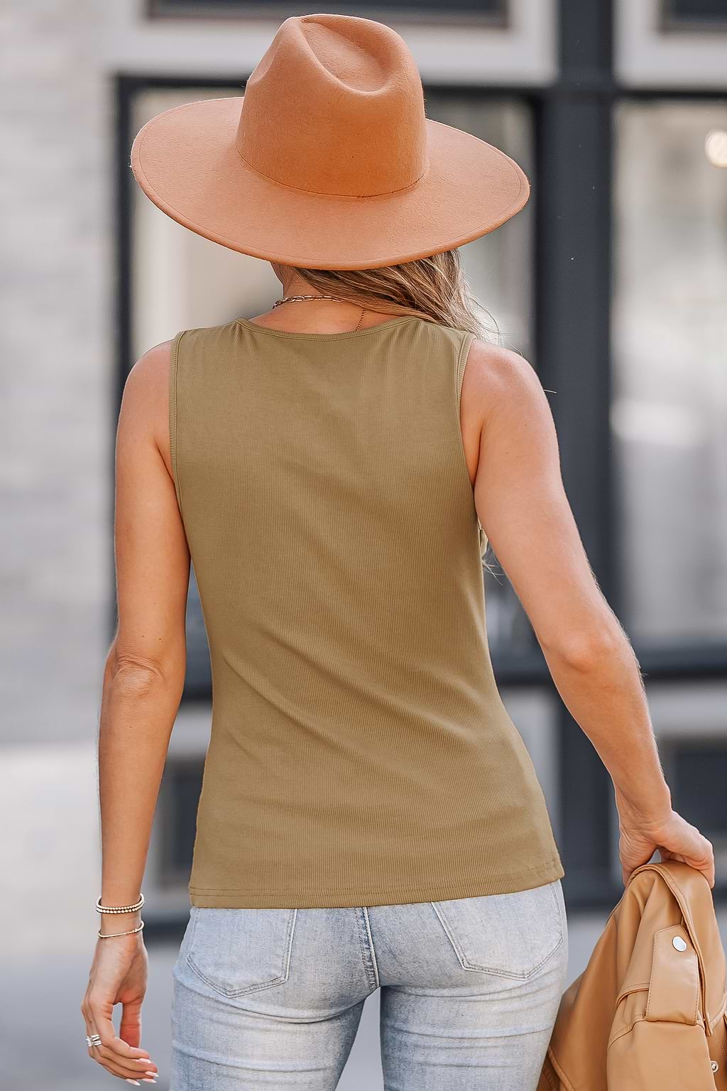 Débardeur à boutons-pression camel