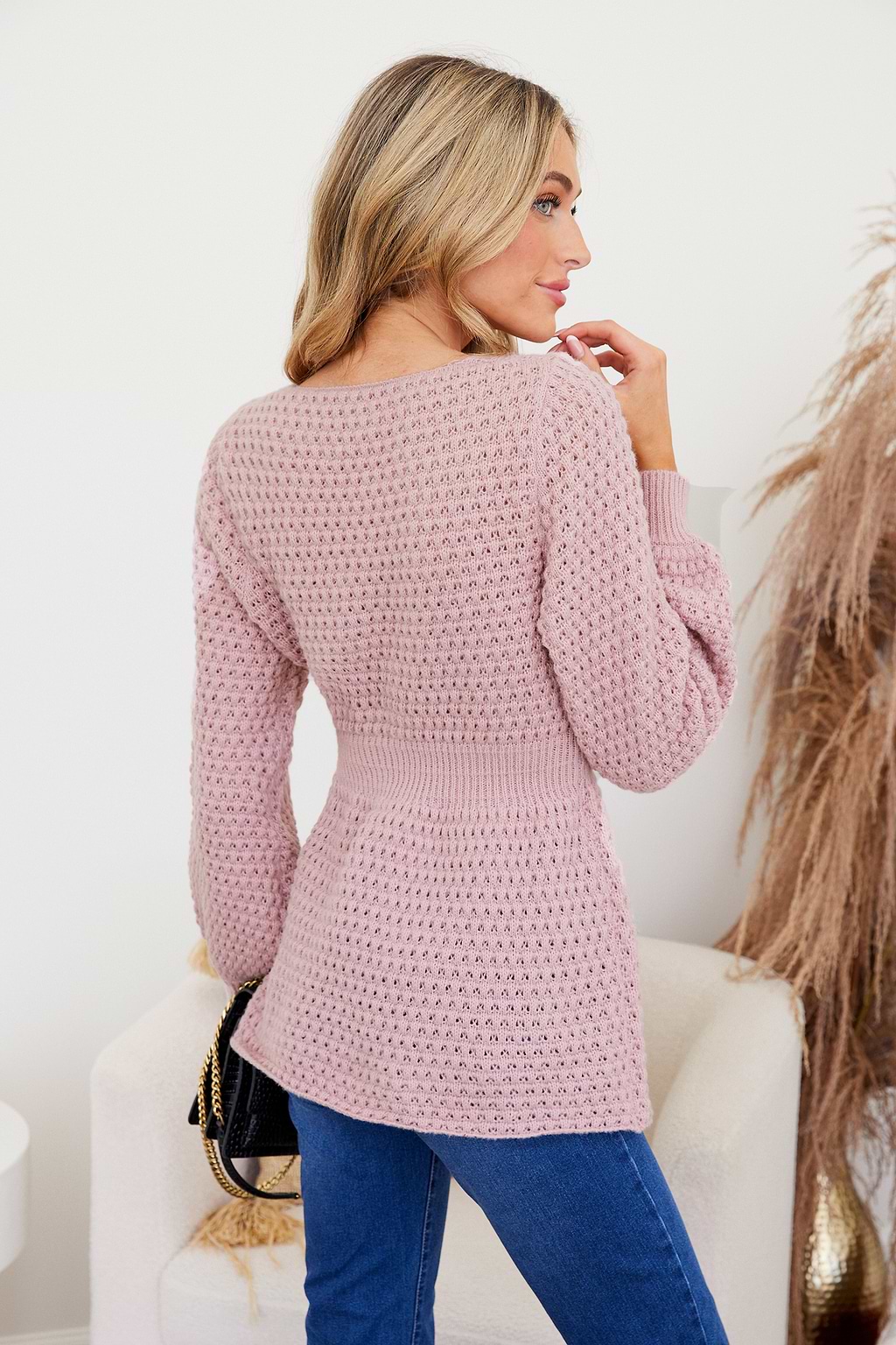 Jersey de punto texturizado con cuello redondo