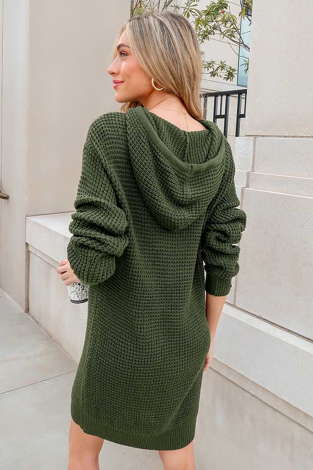 green summer dresses High Neck Polka Dot Long Sage Green Summer Dress FancyVestido