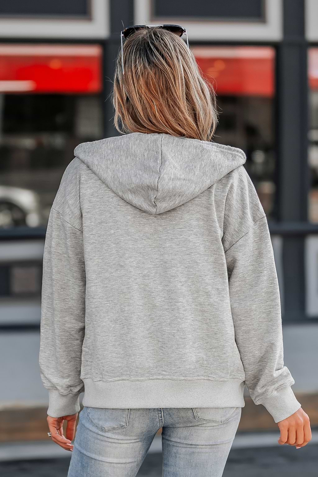 Zip-Up Drawstring Hoodie