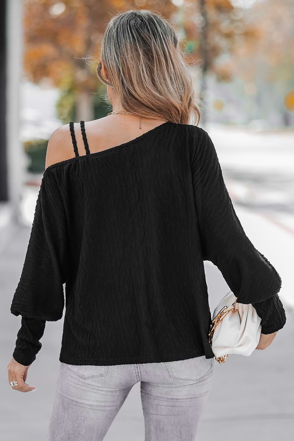 Asymmetrical Collar One Shoulder Top