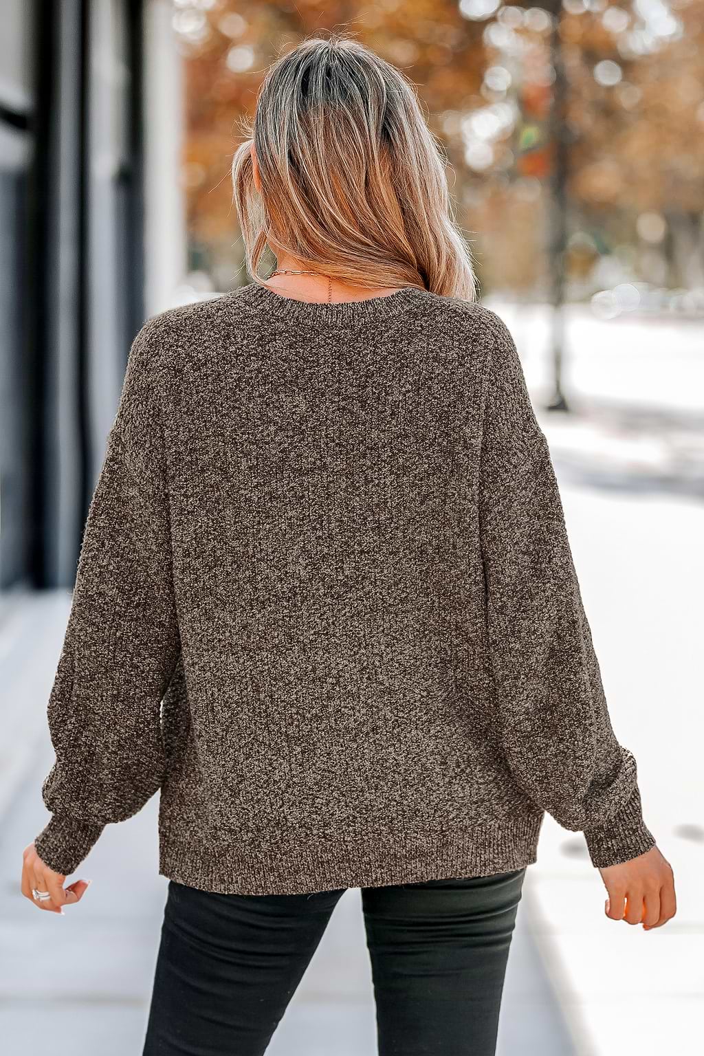 Round Neck Puff Sleeve Jumper
