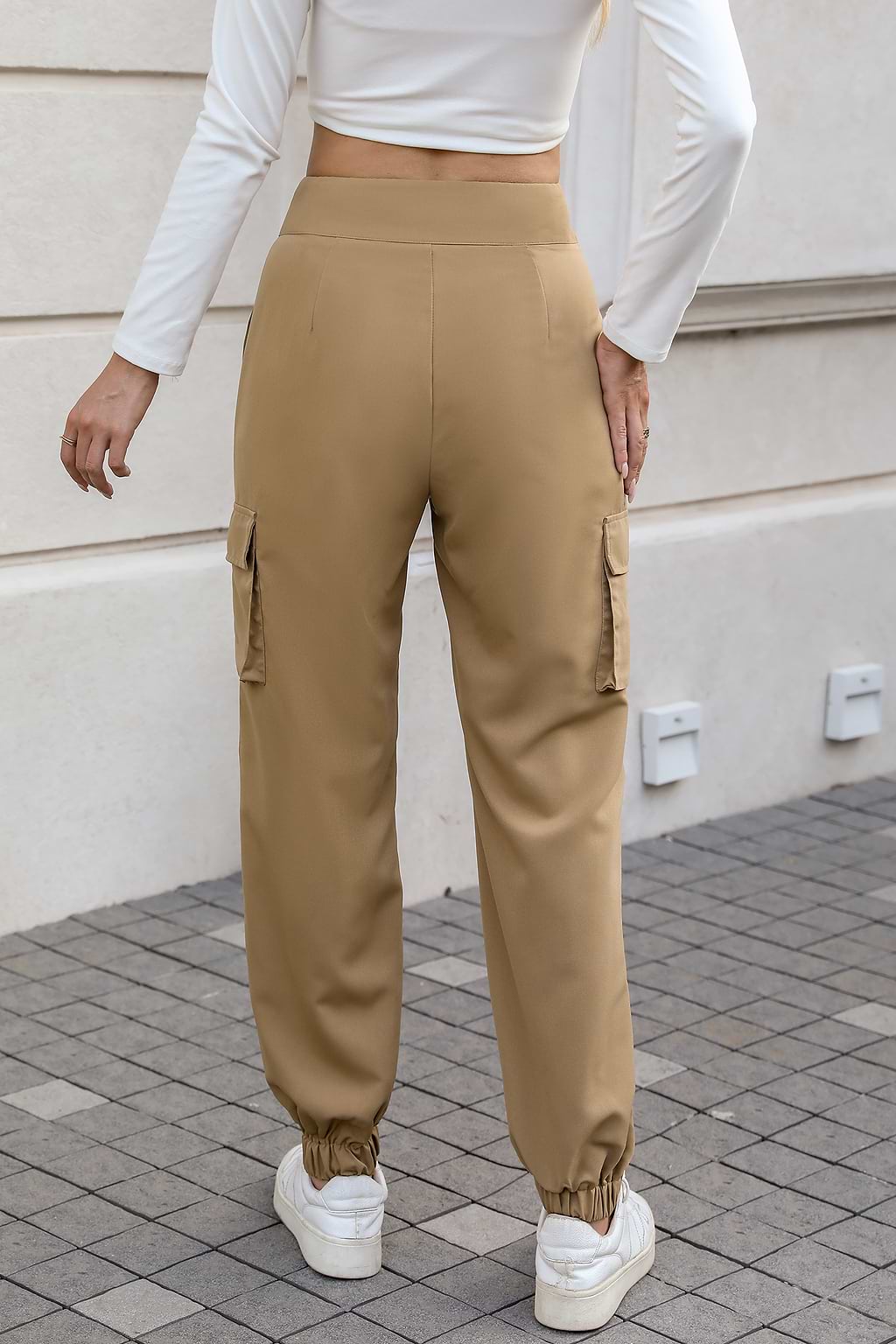 Tapered High Waist Cargo Pants