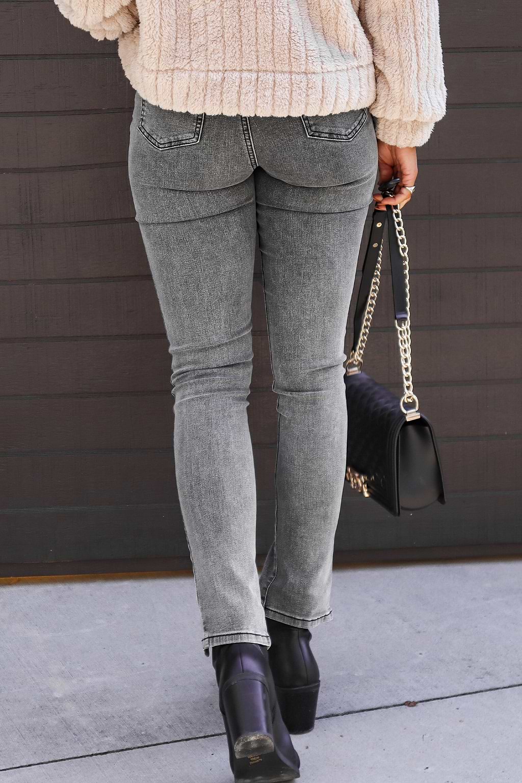 Pocket Split Skinny Jeans