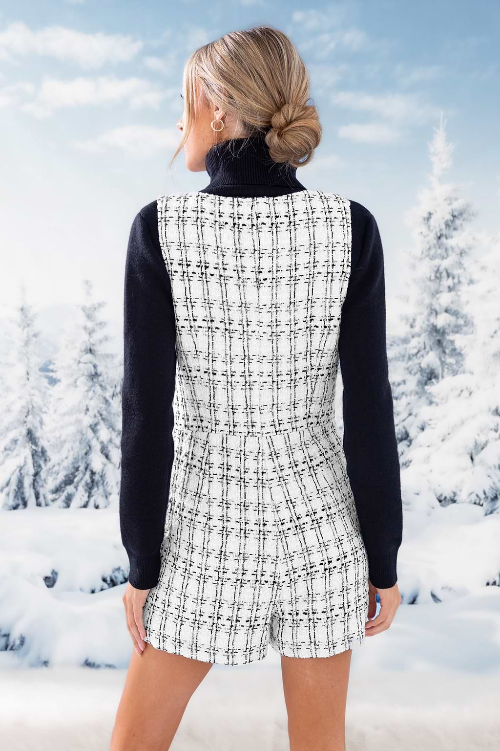 Mameluco con botones sin mangas y cuello en V