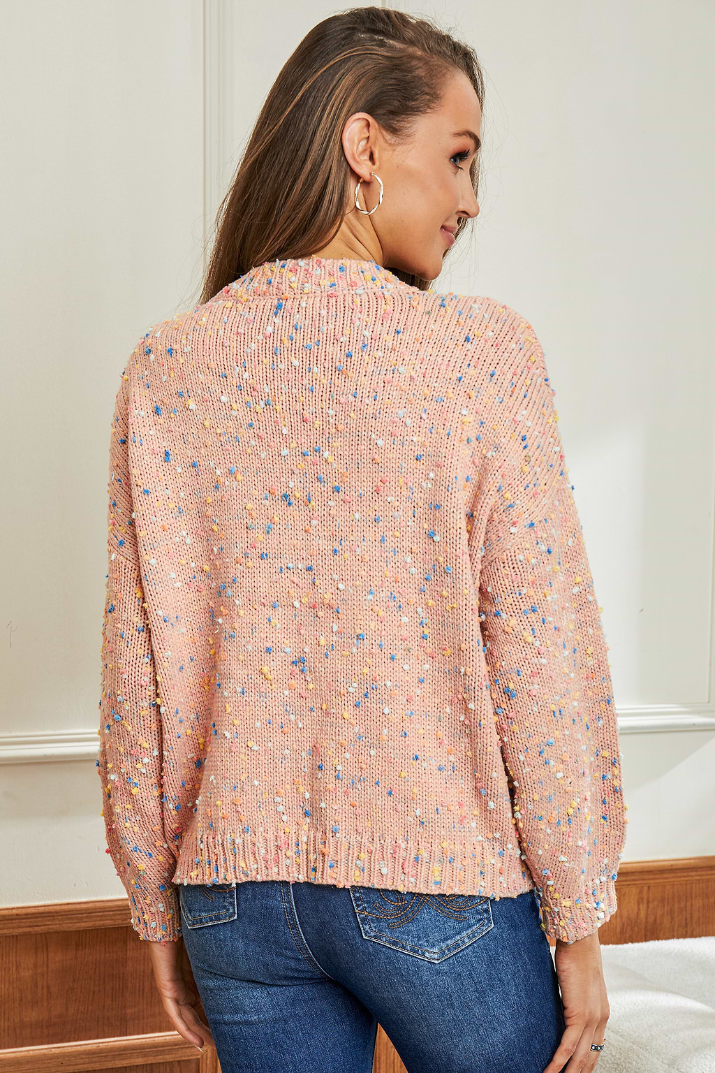 Pom Pom Drop Sleeve Sweater