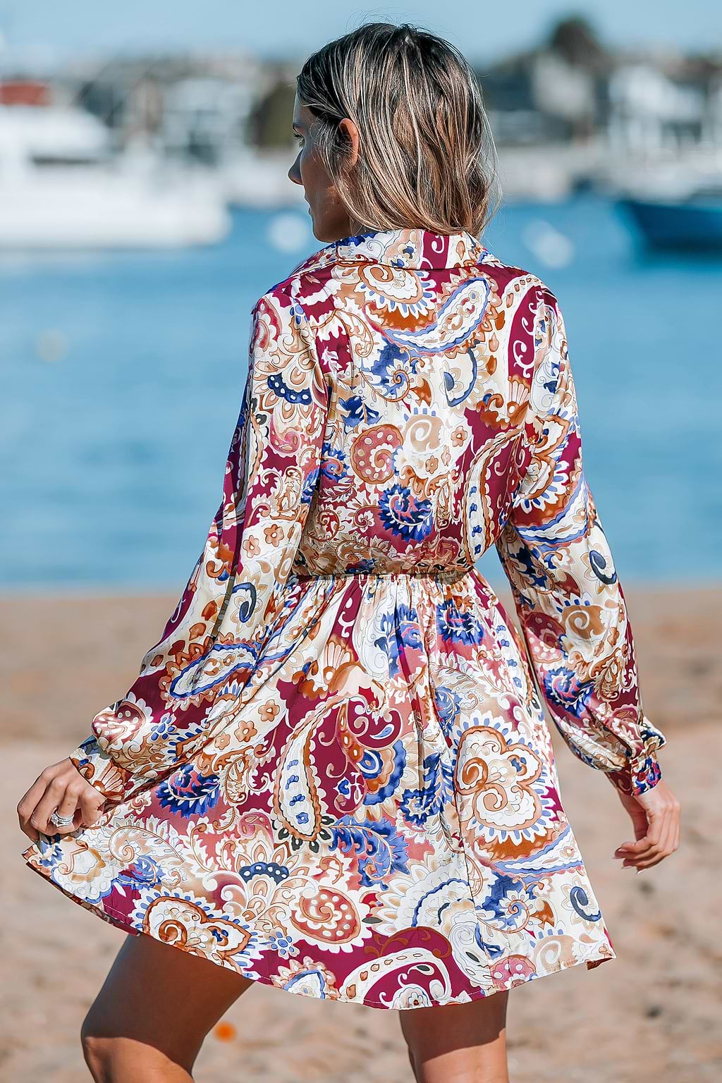 A-Linie Paisley-Minikleid