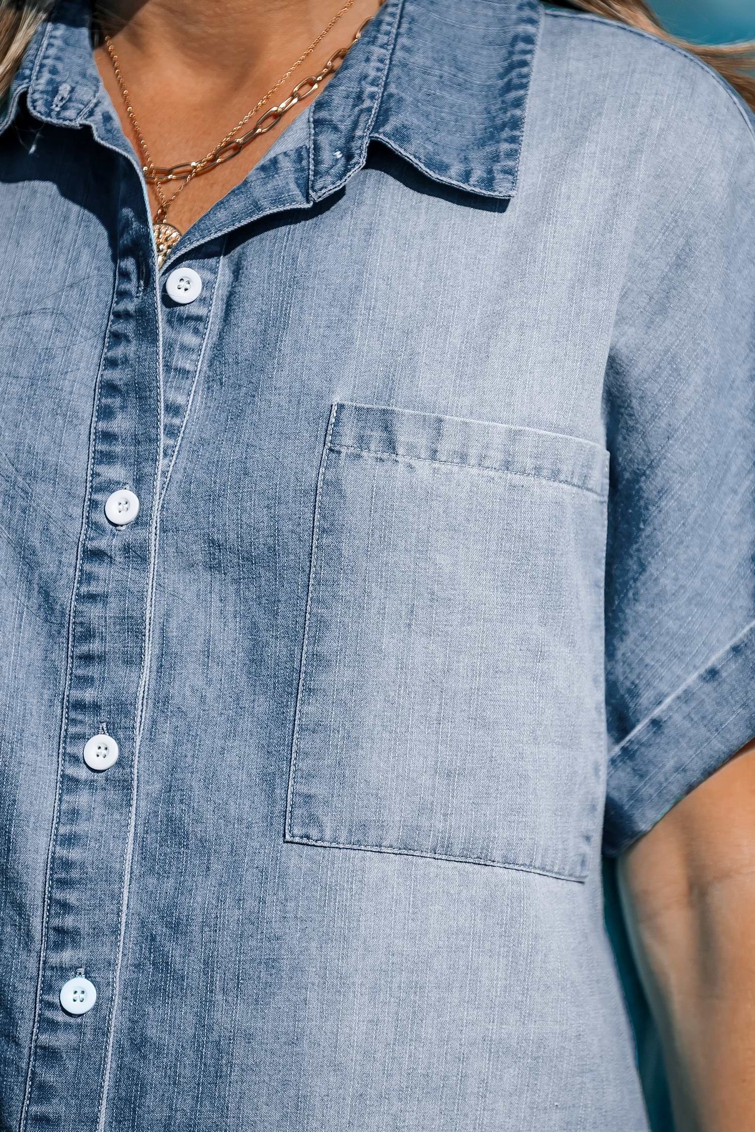 Roem[ロエム] Denim Short Sleeve Mini Dress Denim Short-sleeve Dress With Pockets – Rock'Em