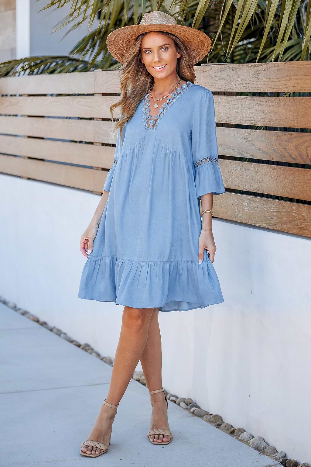 Decorative Flounce Mini Dress