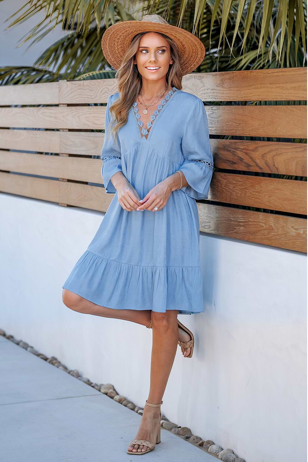 Decorative Flounce Mini Dress