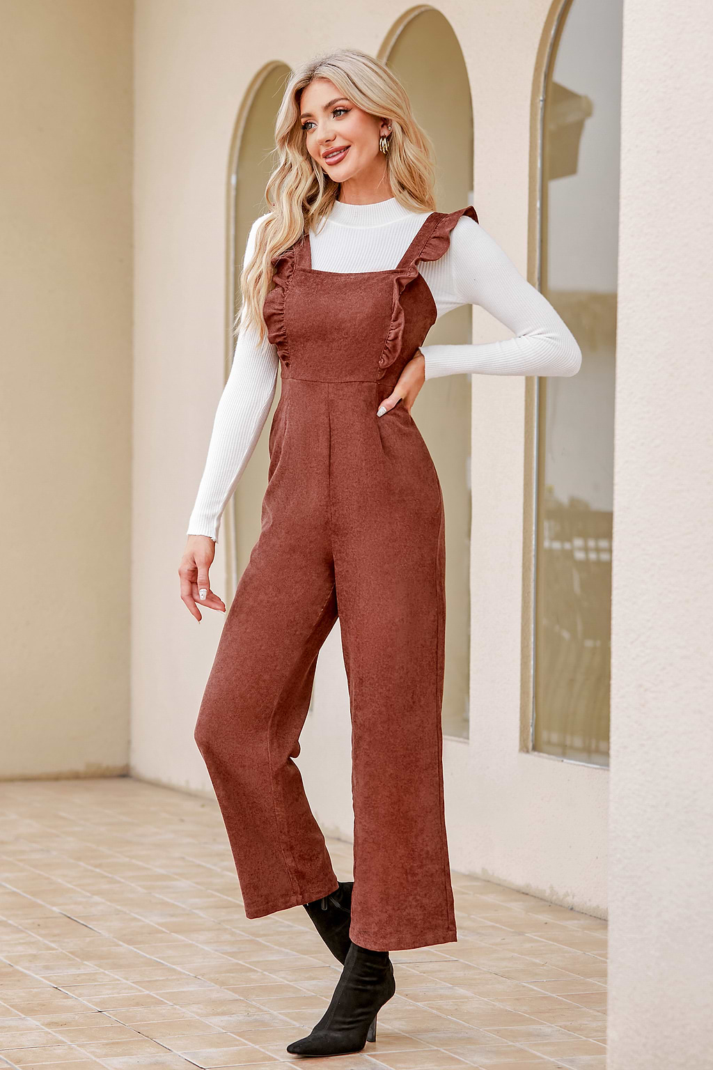 Rustic Charm Square Neck Jumpsuit