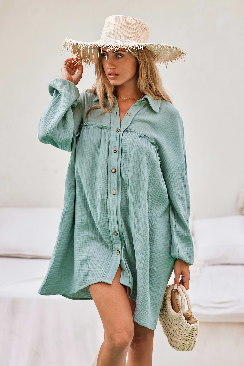 Mint Serenity Shirt Dress