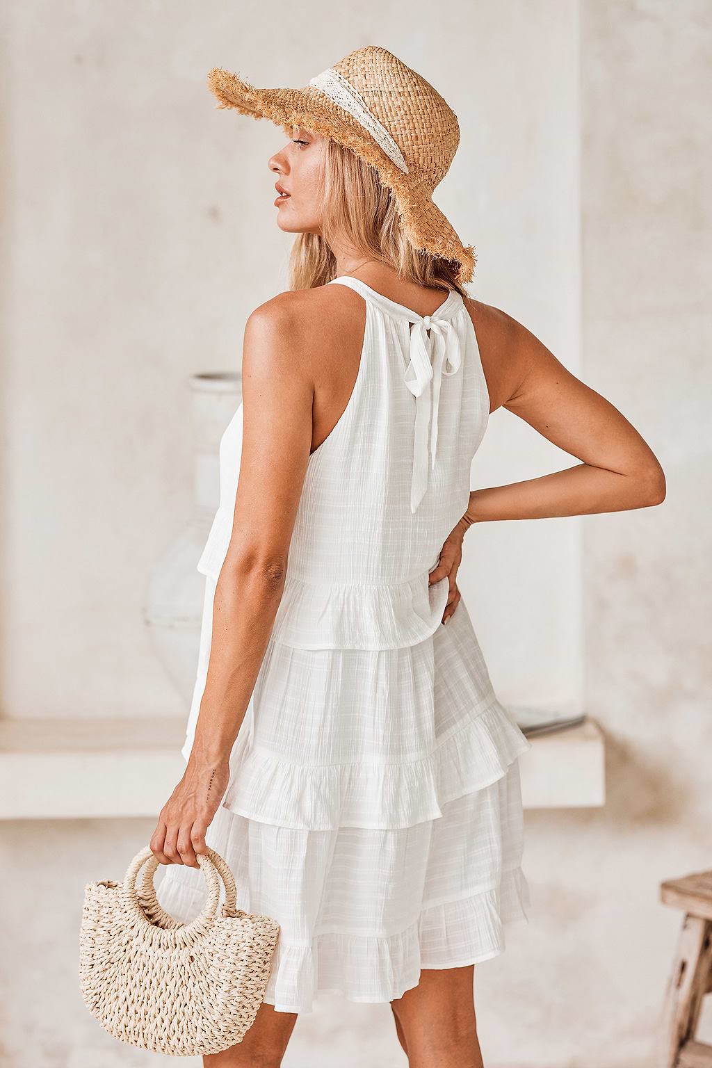 Powder Tier Mini Dress