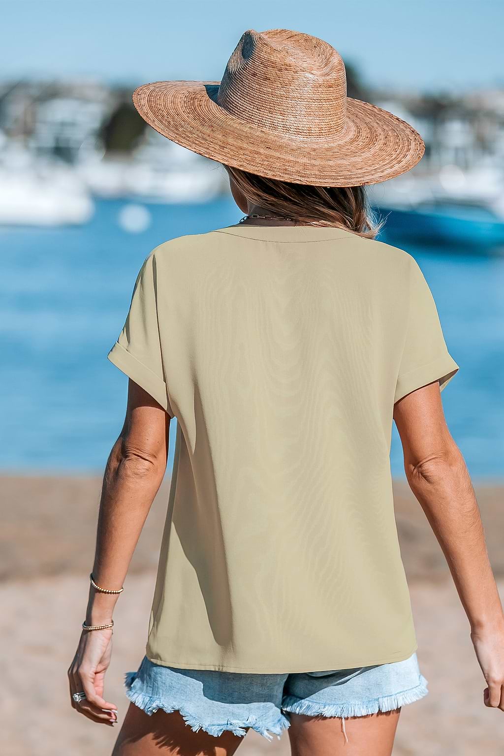 Blush Y-Panel Blouse