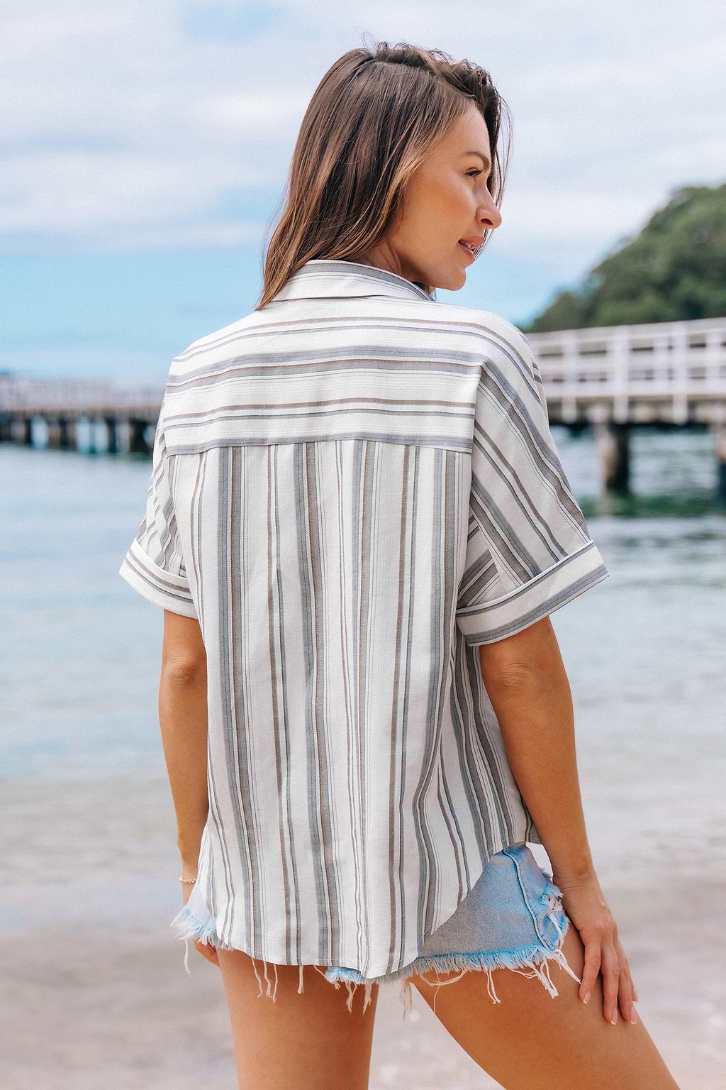 Camisa informal holgada a rayas