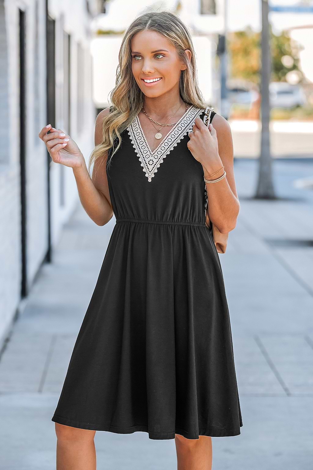 Minivestido acampanado Grace de medianoche