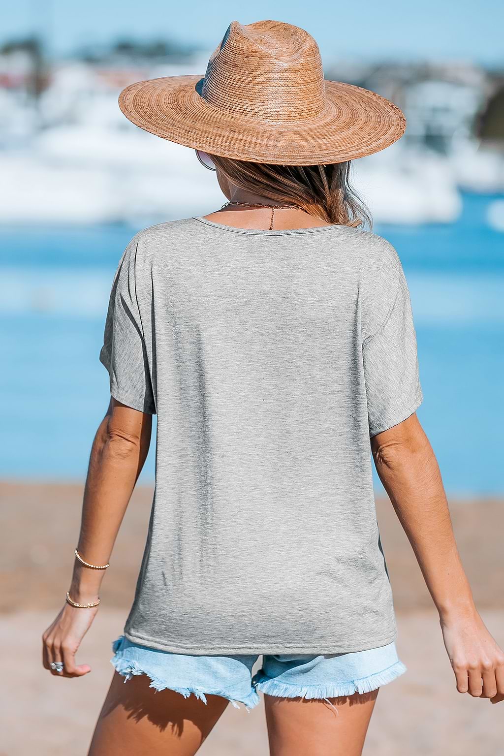 Grey Short Sleeve Slouchy Tee