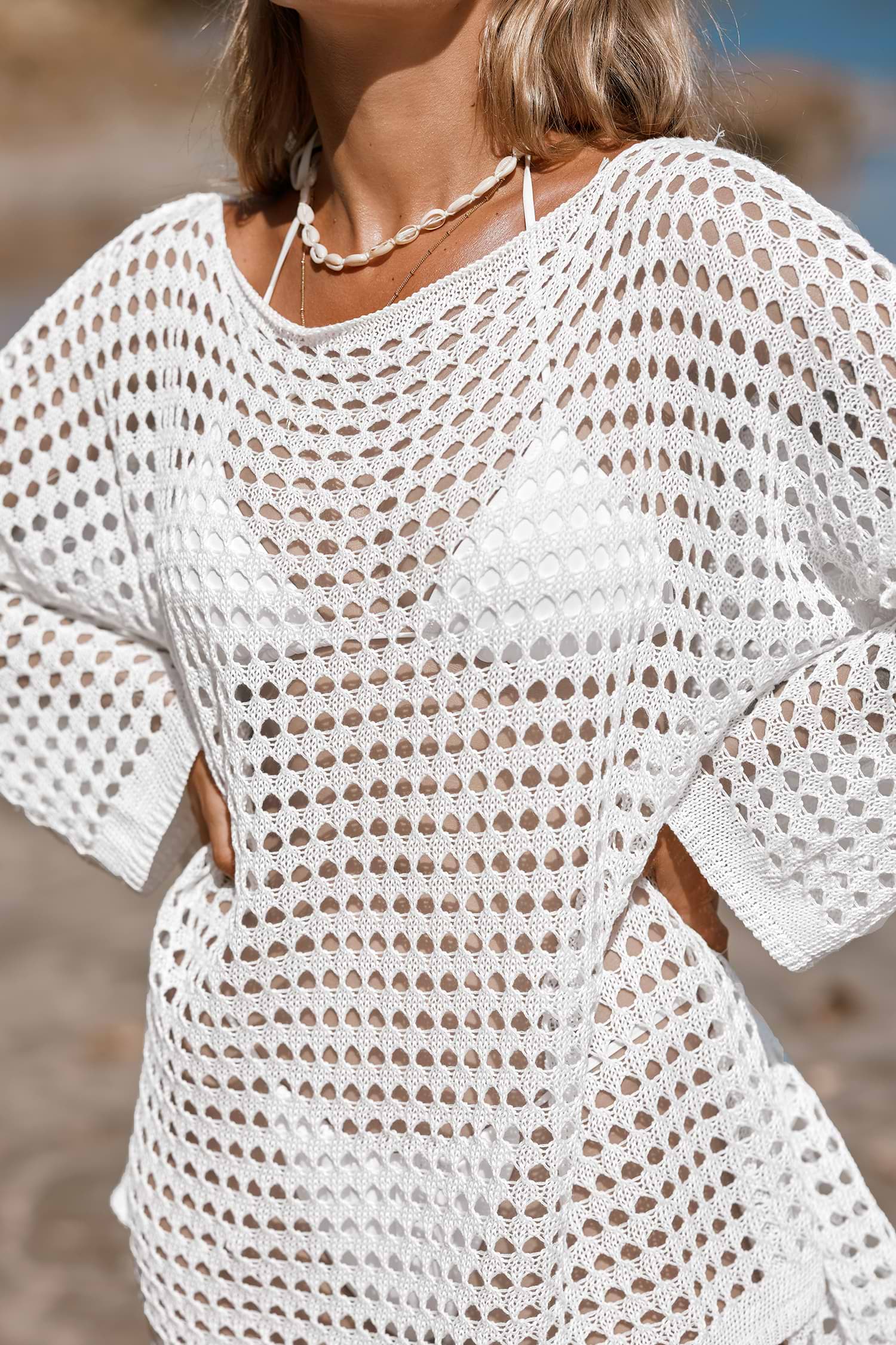 【スタイリッシュ☆】CUPSHE ボートネック カバーアップ Oversized Boat Neck Cut-Out Cover-Up
