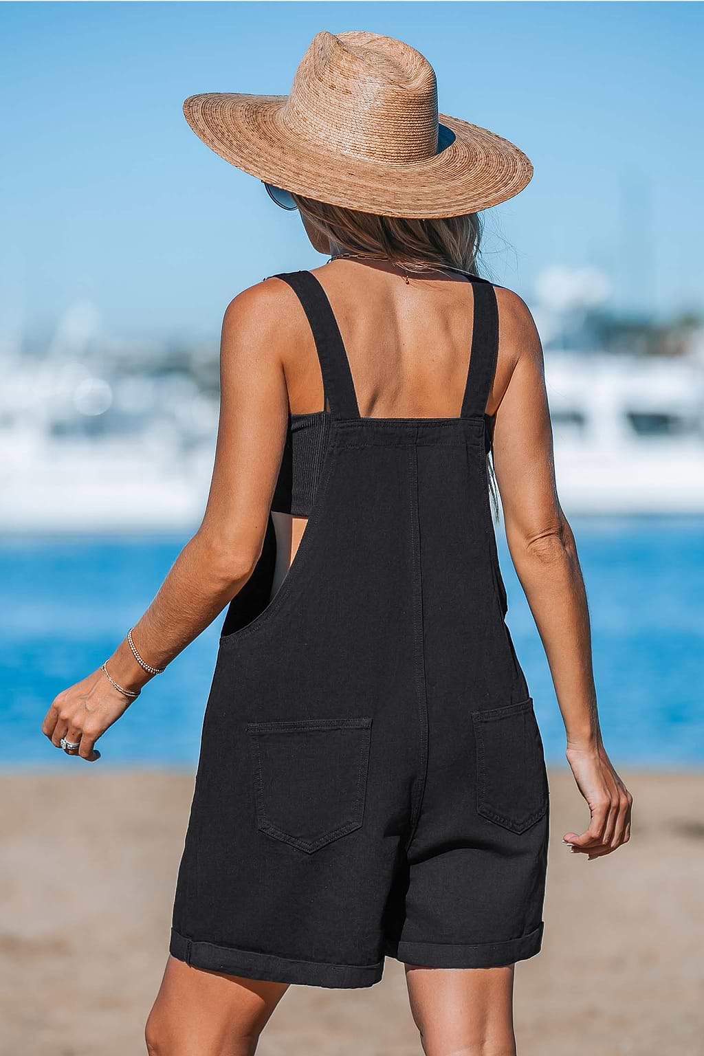 Black Denim Romper