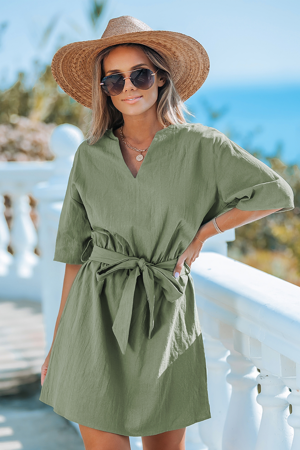 Army Green Casual Dress