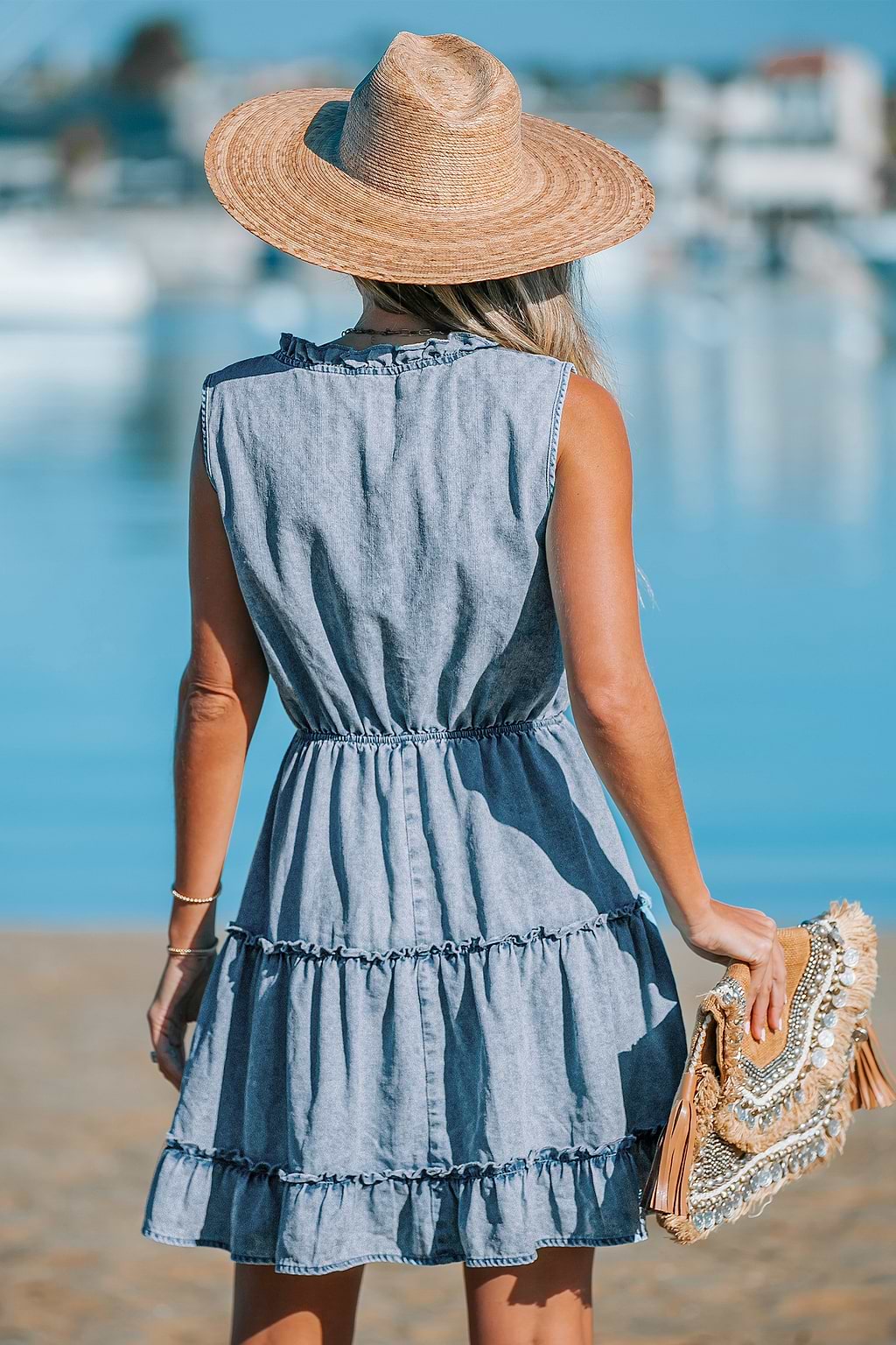Denim and Ruffles Mini Dress