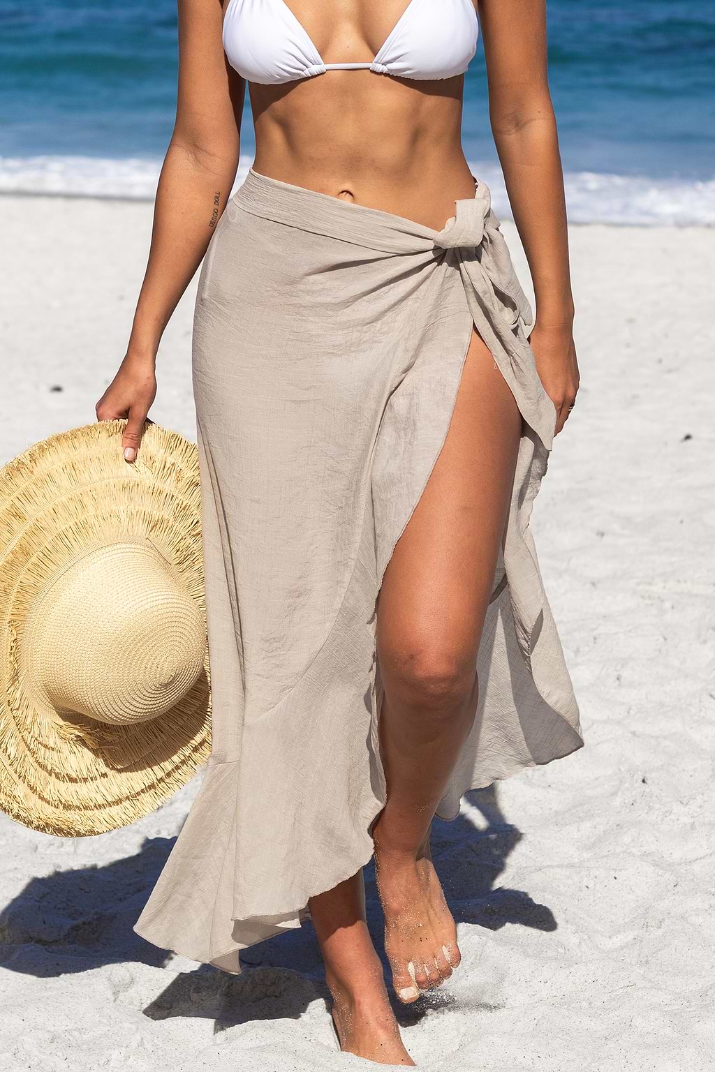 Sarong con cravatta midi fluida