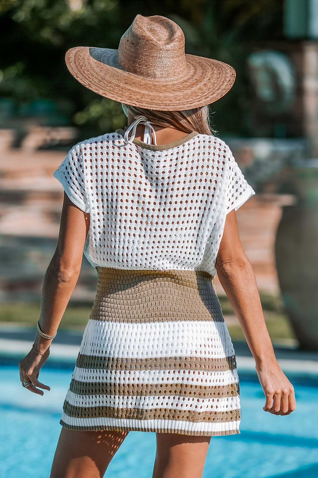 Beige & Kamel Cutout Mini-Cover-Up