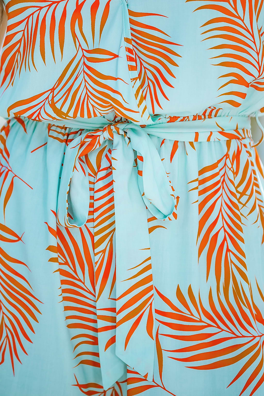 Teal & Orange Tropical Flutter Sleeve Playsuit