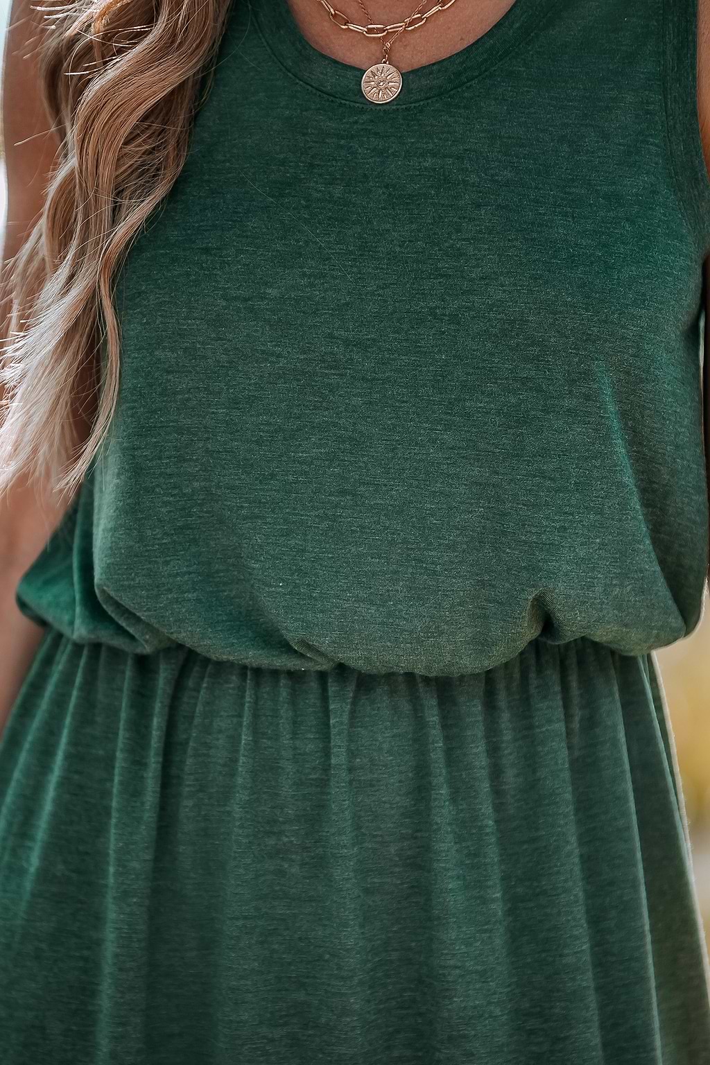Forest Green Side Slit Maxi Dress