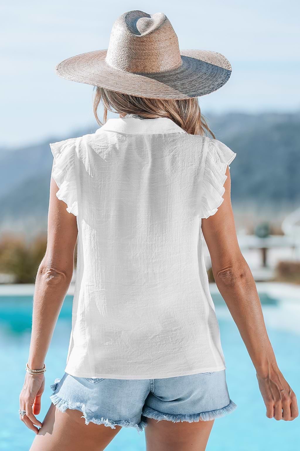 Ruffled Sleeveless Cover-Up