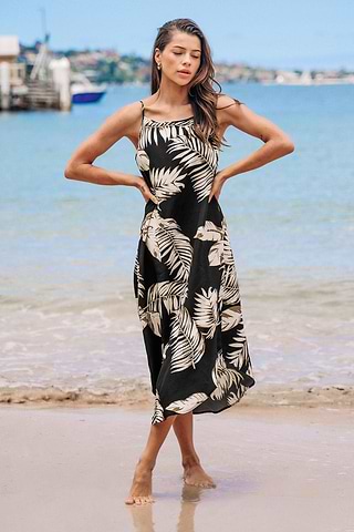 Vêtement Sortie De Plage Taille Plus Robe Midi Sans Manches à