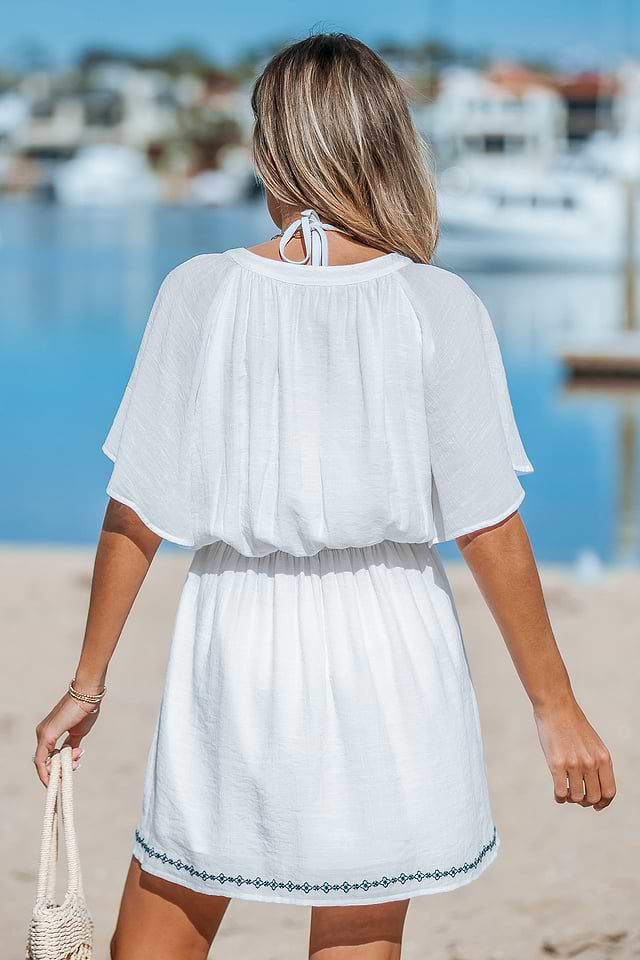 Embroidered Tassel Mini Dress Embroidered Tassel Mini Dress