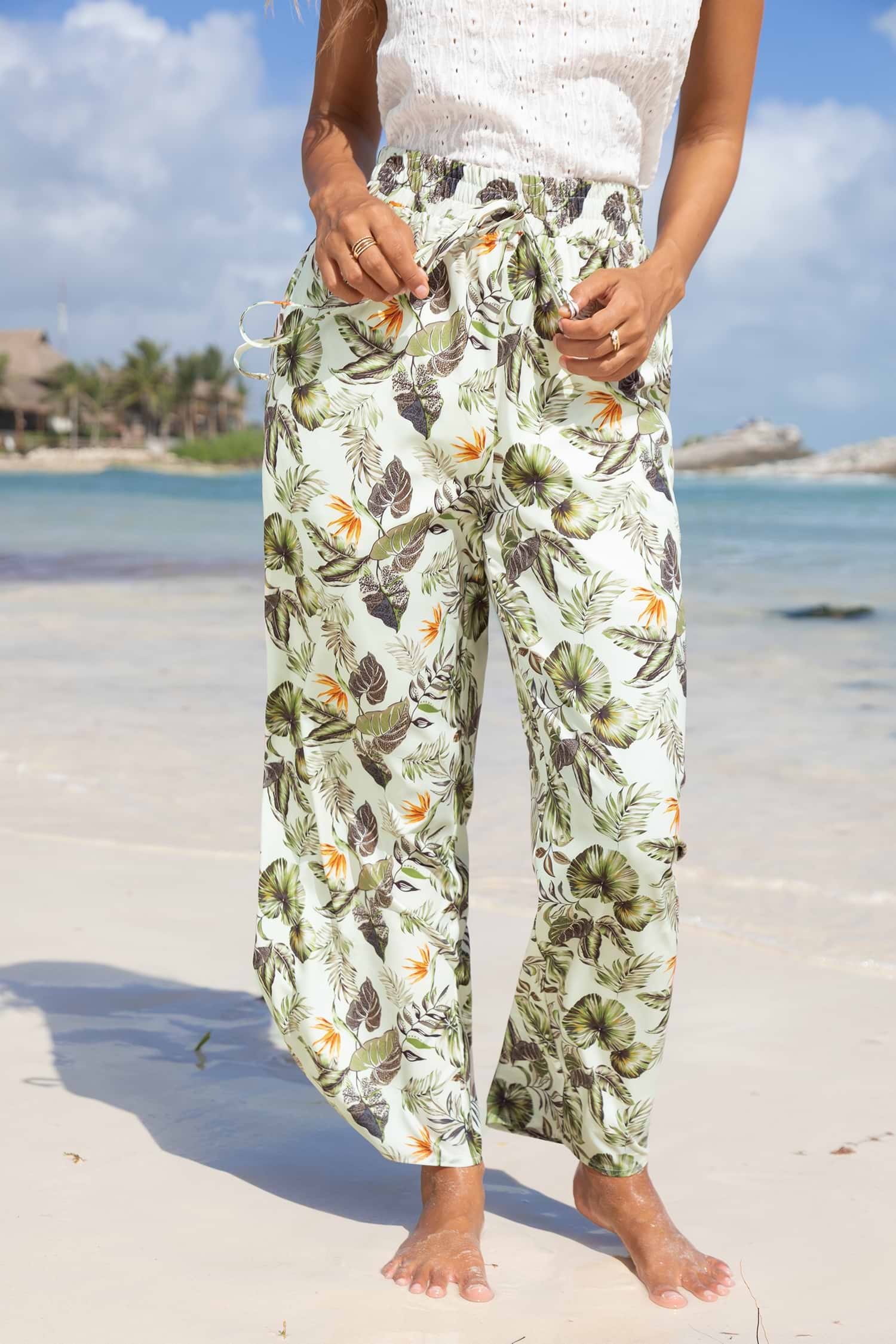【Raucohouse】Canna ripstop balloon wide banding pants Raucohouse】Canna ripstop balloon wide banding pants