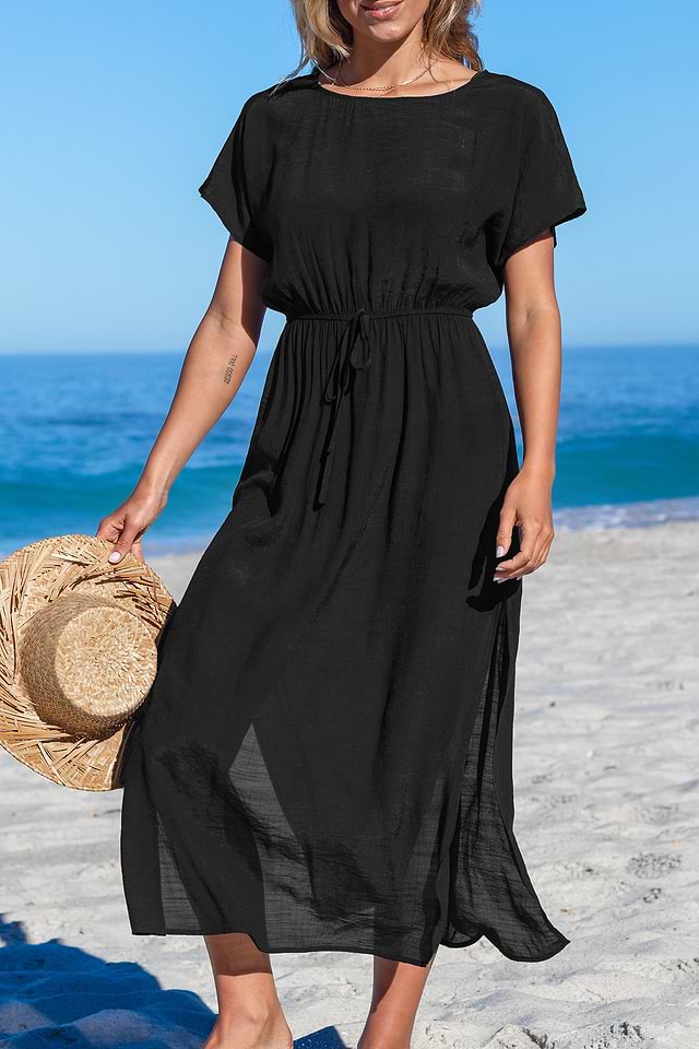aishwarya rai black dress Womens Short Beach Dress – Birthday Dinner and Party Wear – TheStylore main image 1