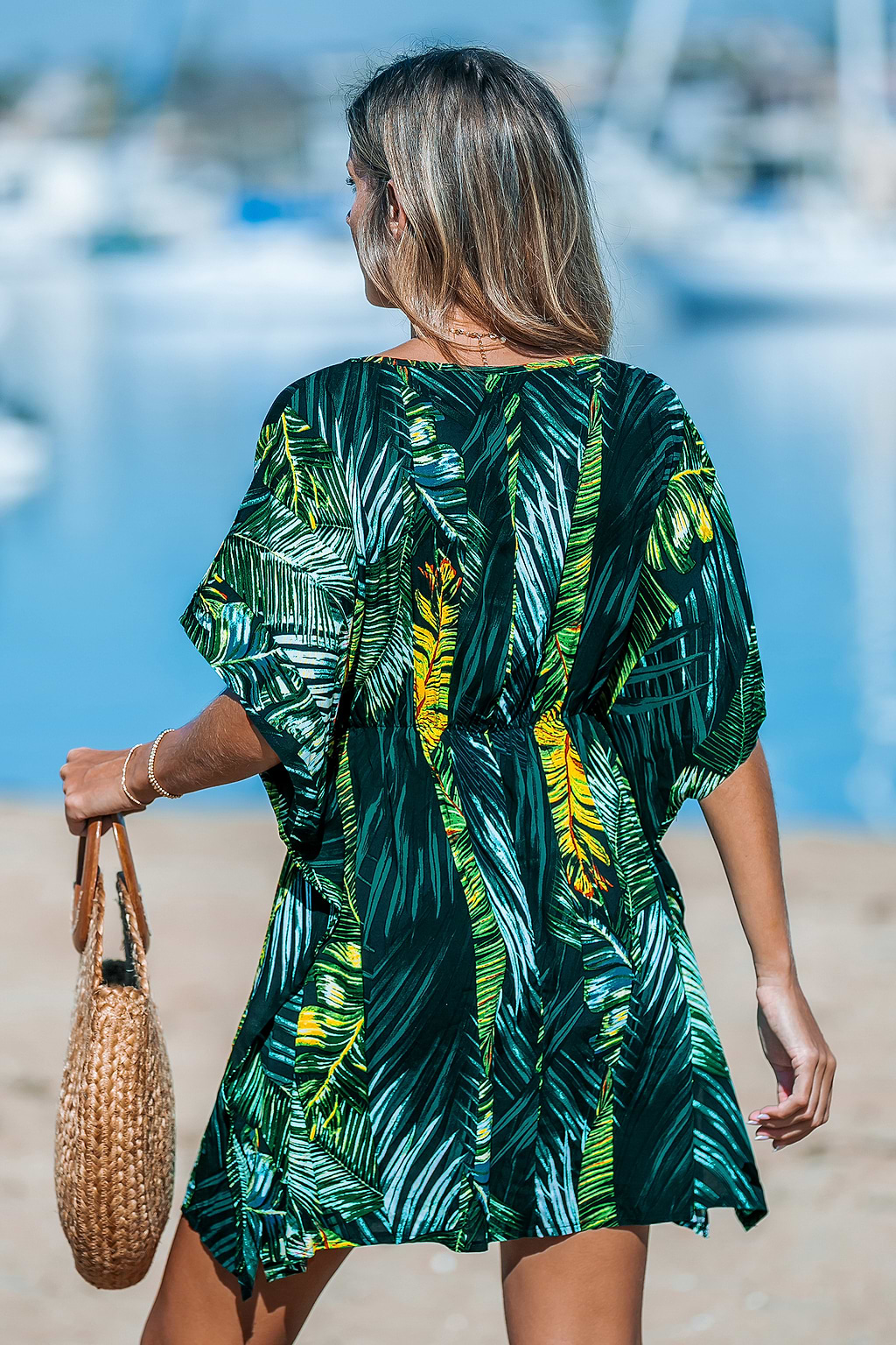Tropical Dolman Sleeve Mini Cover-Up