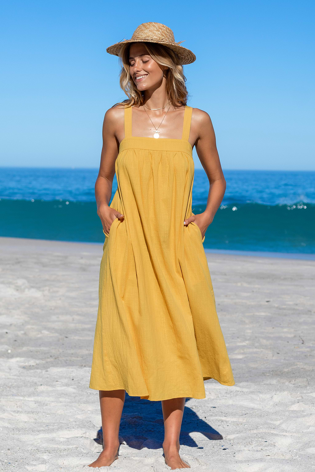 Sunshine Square Neck Loose Maxi Dress