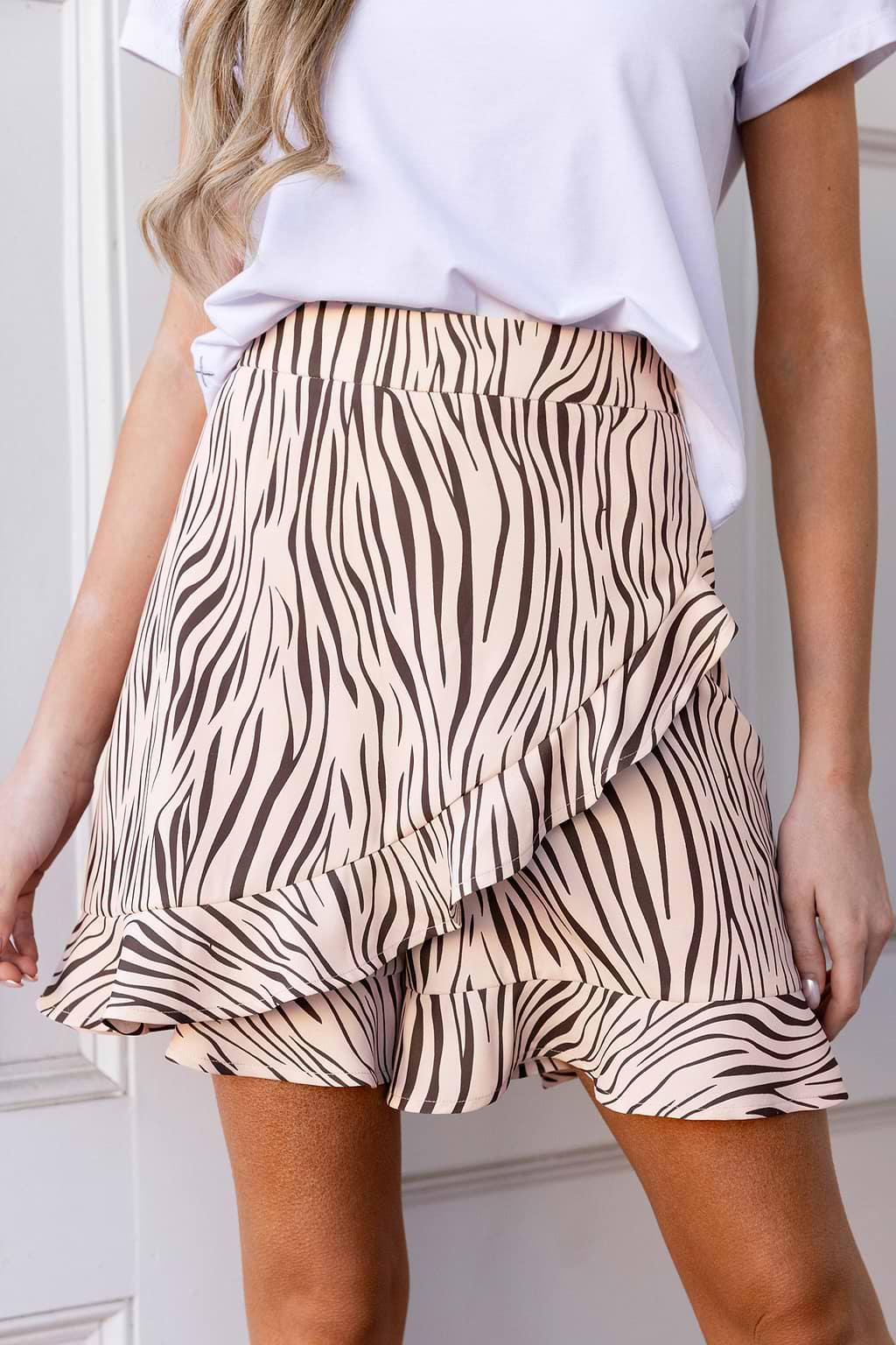 Brown Zebra Wrap Skort