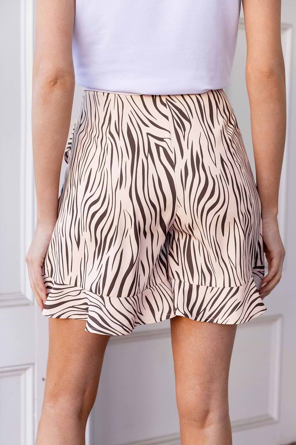 Brown Zebra Wrap Skort