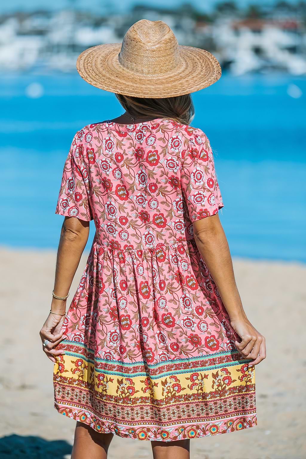 Floral Boho V-Neck Mini Dress