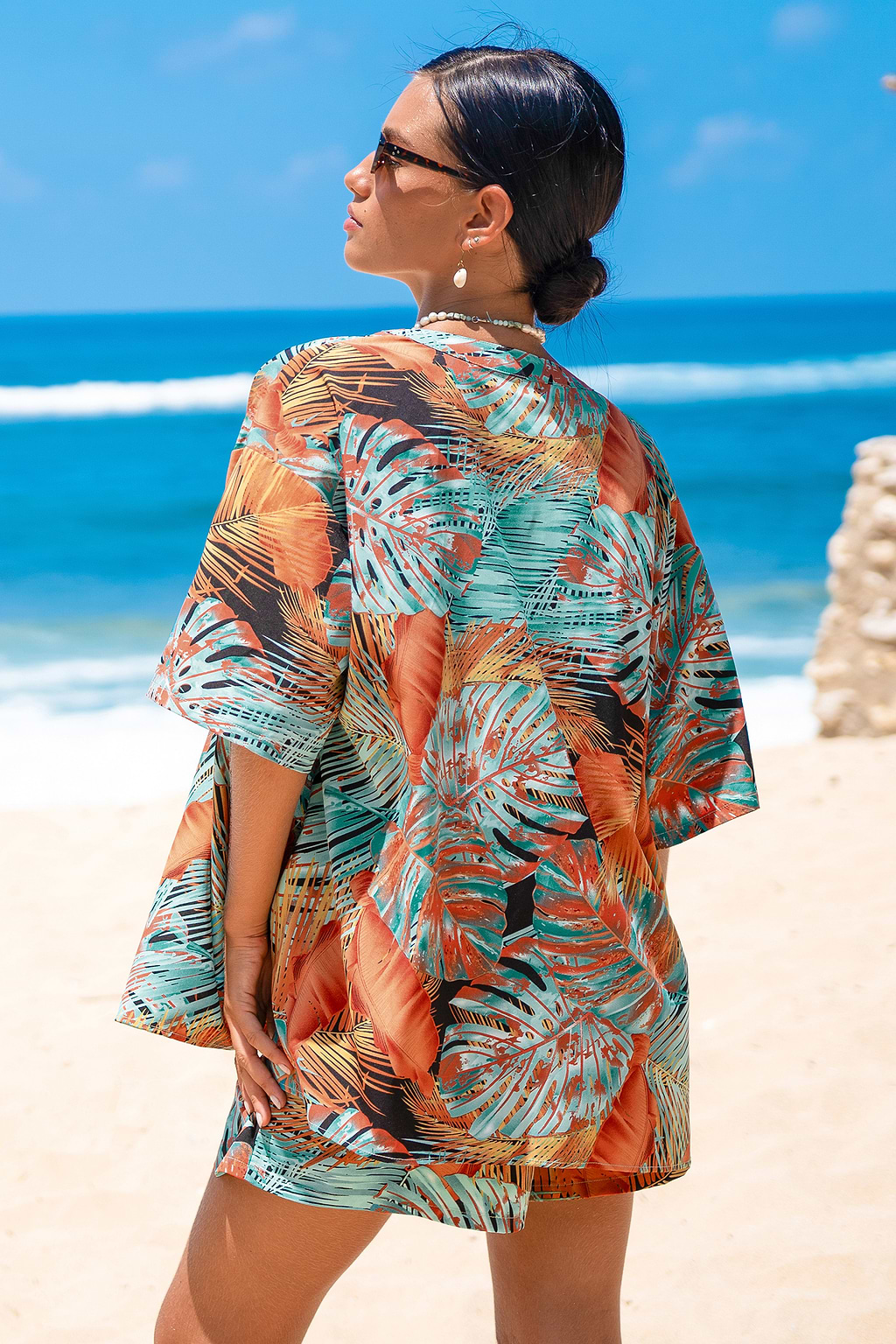 Conjunto de dos piezas de atardecer tropical