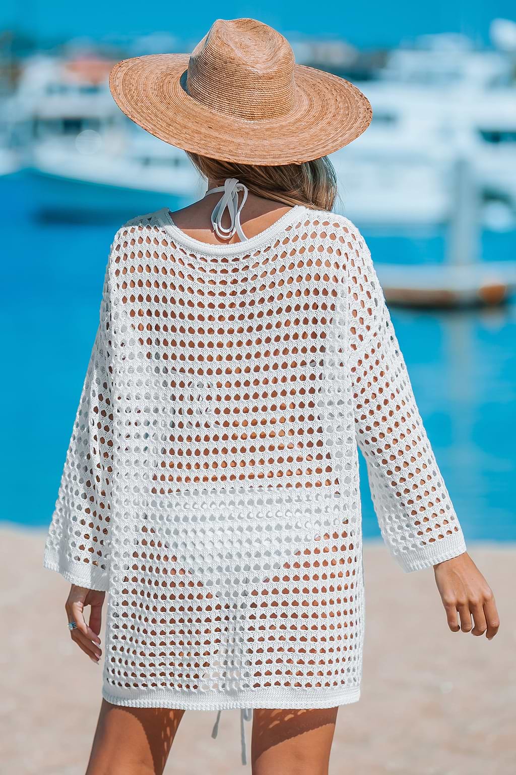 Robe cover up asymétrique découpée