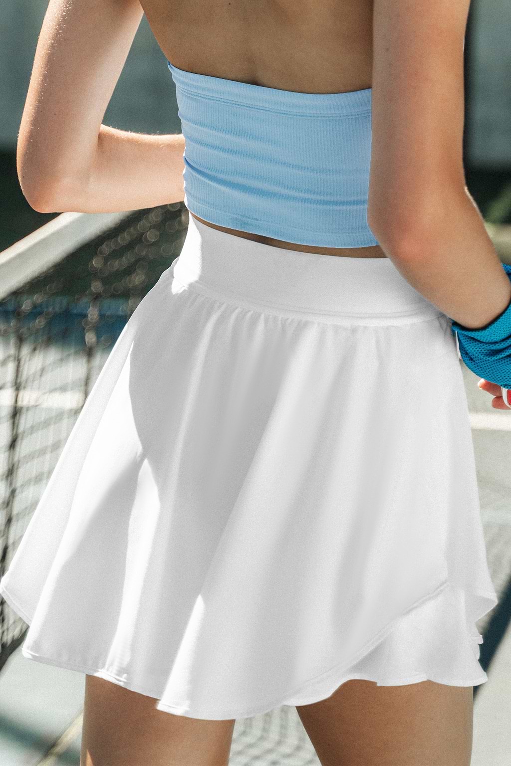 Falda pantalón activa con volantes blanca