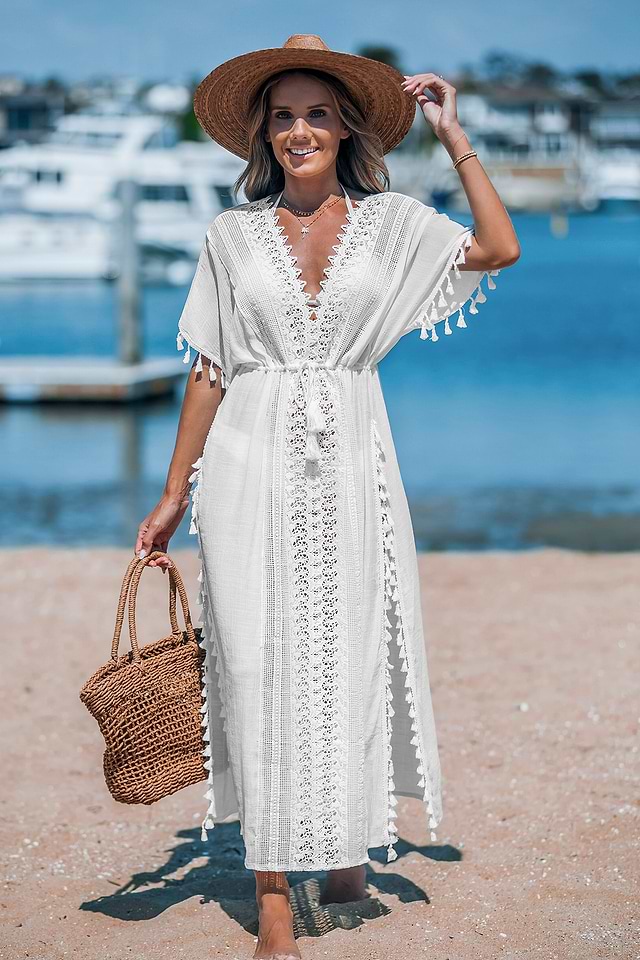 white lace cover up dress Rosa Lace Cover Up