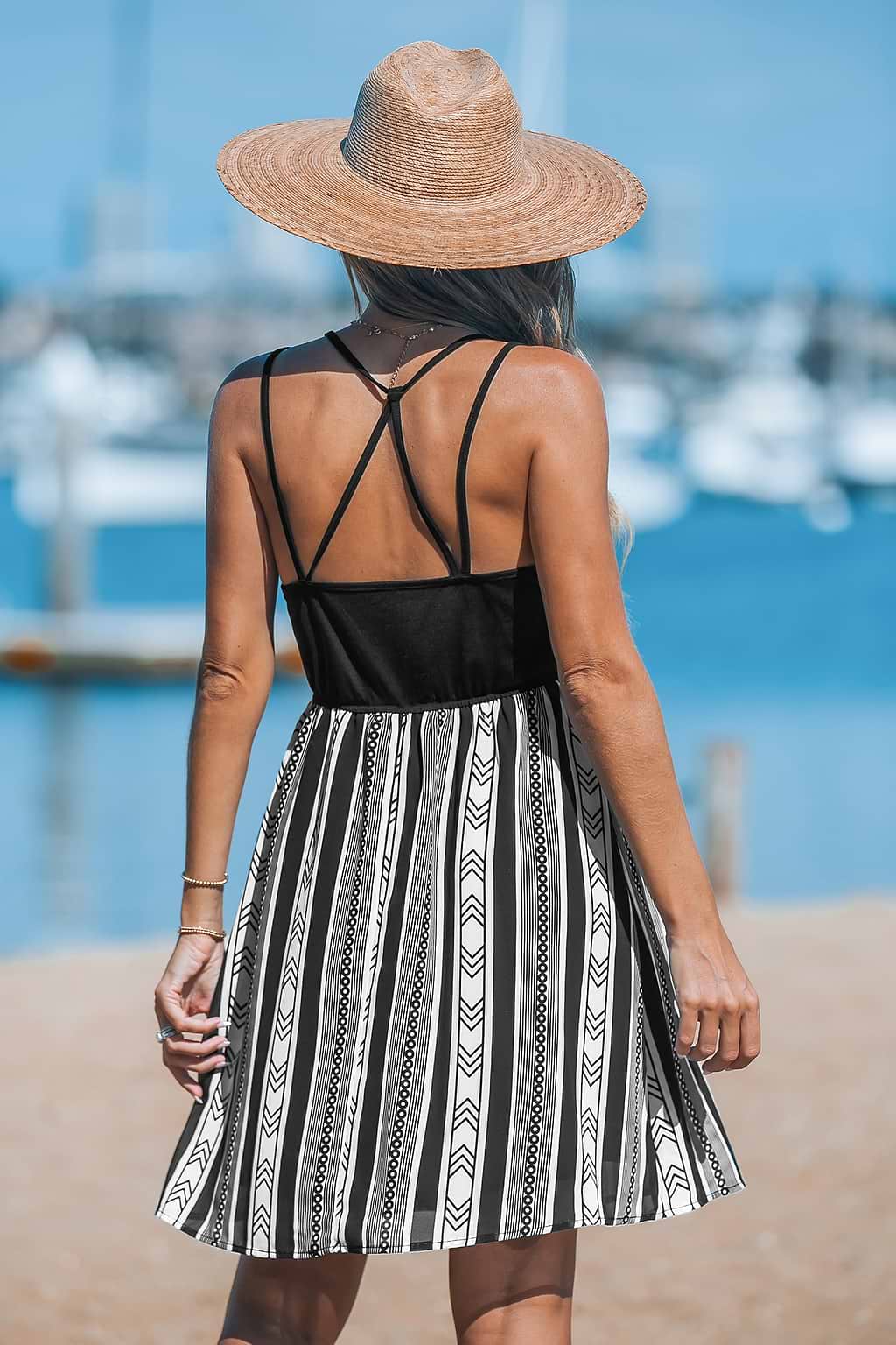 Black Tank Boho Skirt Mini Dress