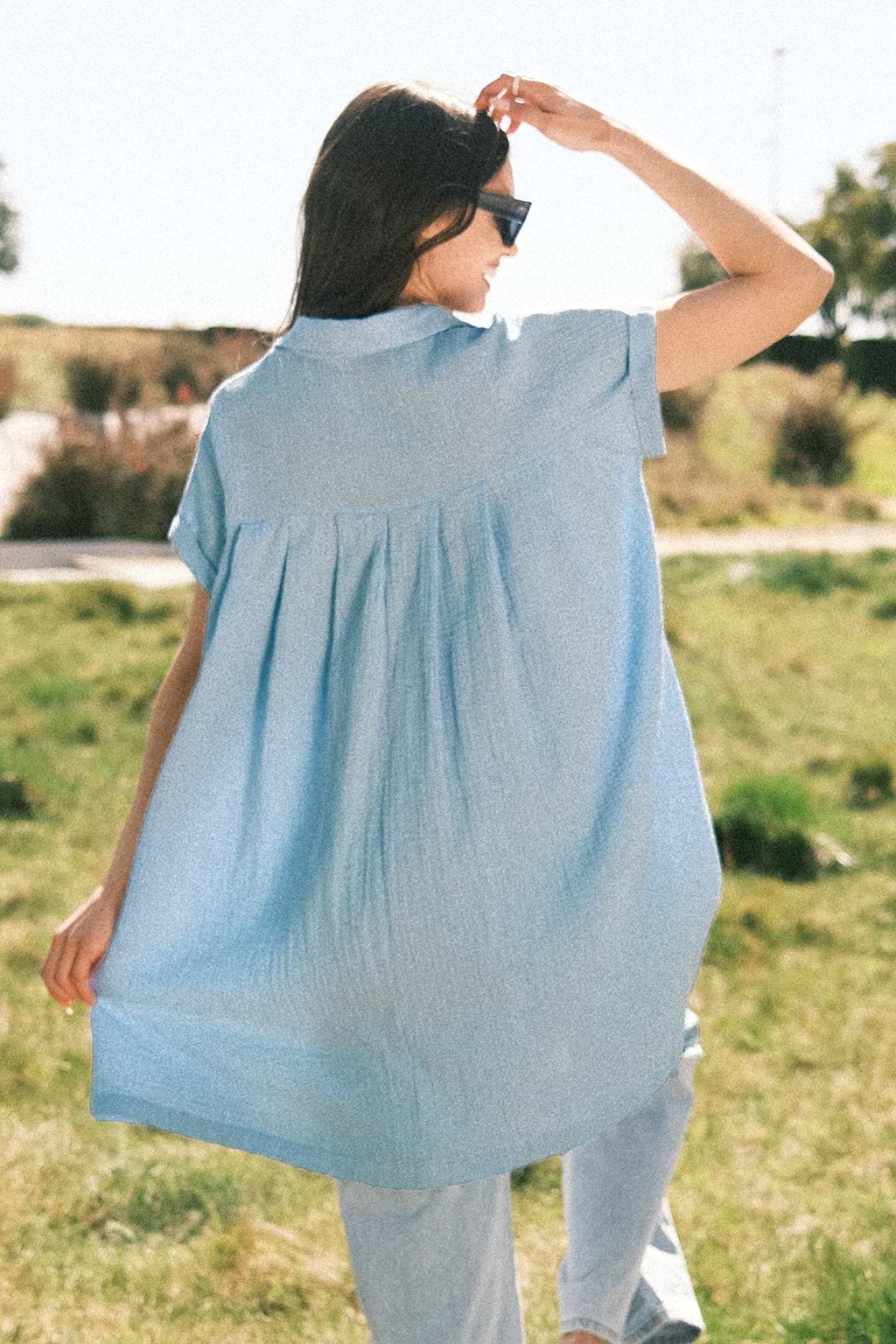 Shirt Collar Pocket Buttons Dress