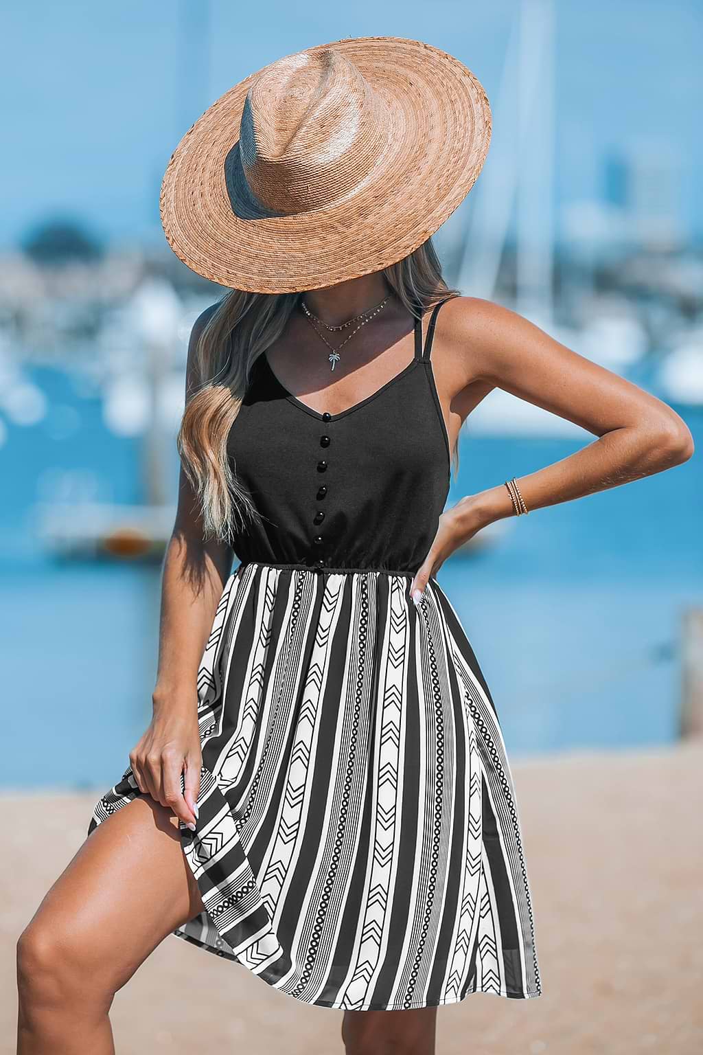 Black Tank Boho Skirt Mini Dress