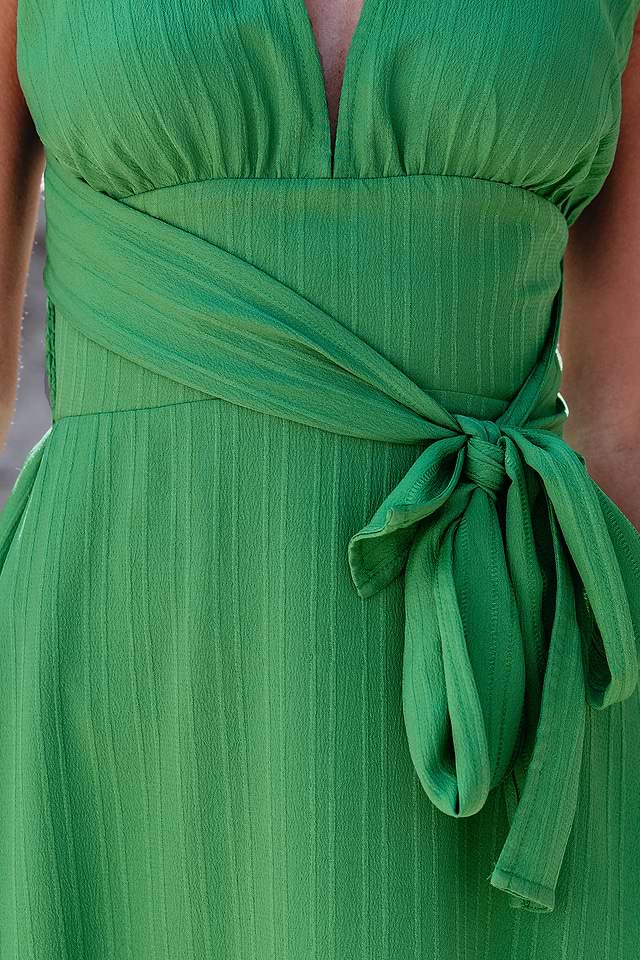 slim fit dress slacks A Little Bit Of Everything Kelly Green Twist Front Cut Out Maxi Dress main image 0