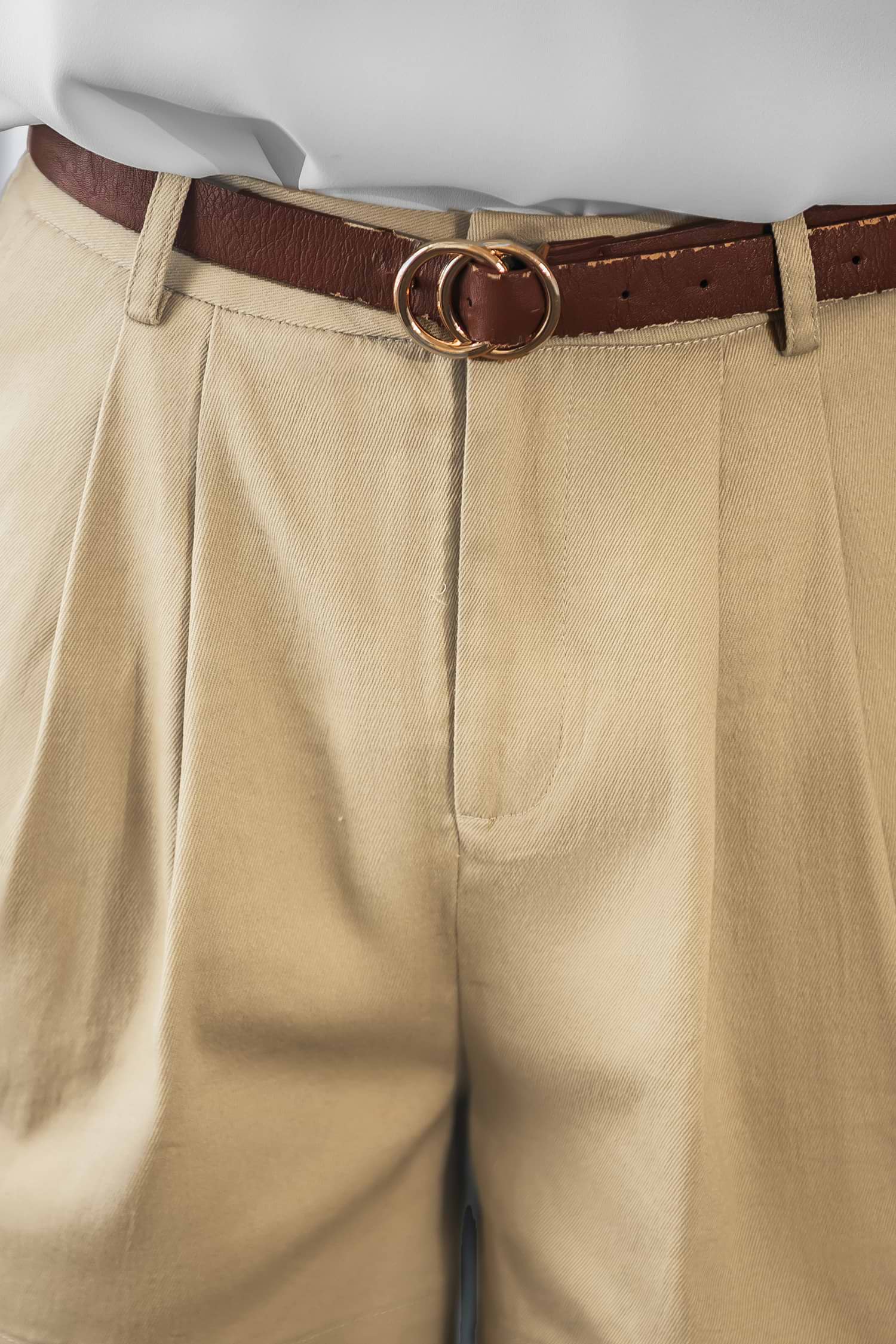 パンツ eaphi slanting button short pants /beige Tech Linen Shorts - Beige | birddogs