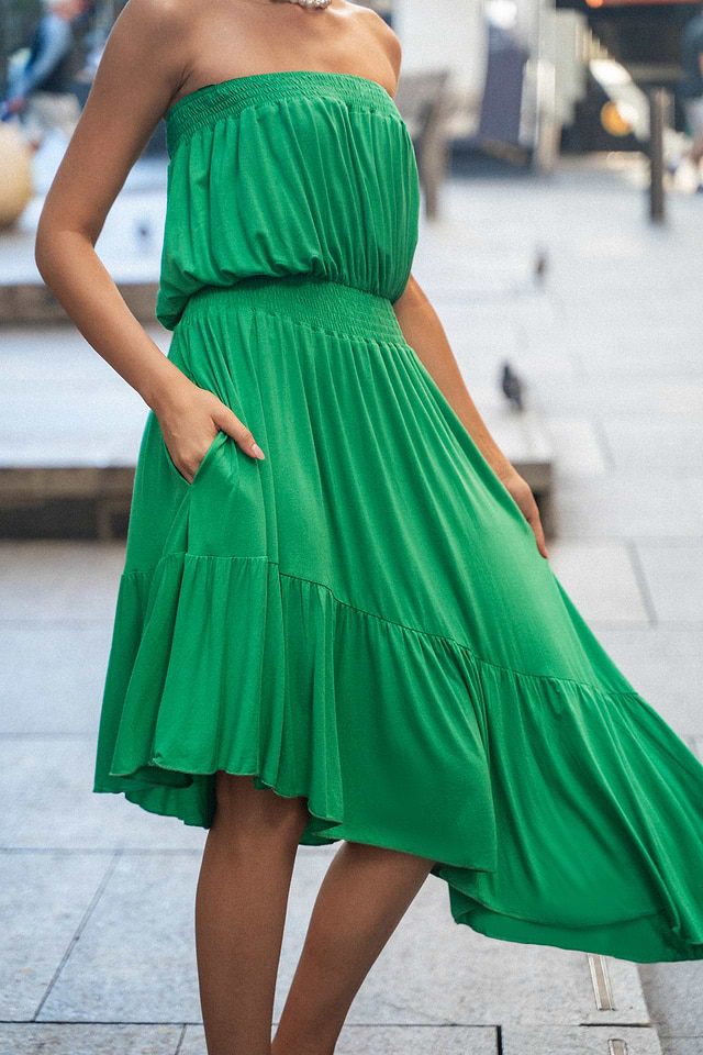 slim fit dress slacks PRETTYGARDEN Women's Summer Strapless Tube Mini Dress Off Shoulder Smo main image 0
